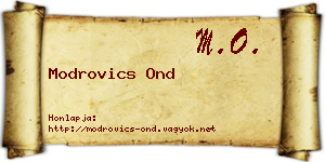 Modrovics Ond névjegykártya